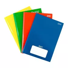 Caderno Brochura Capa Dura Grande 96 Folhas Kit 4 Unidades