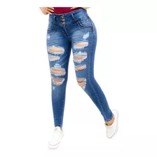 Jeans Rasgados Corte Colombiano Ultra Skinny Ref6389-01