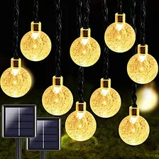 Juego De 2 Luces De Cadena Solar 100 Led De 32 Pies, Bo...