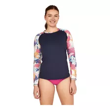 Playera Manga Larga Azul Con Estampado Mujer - Speedo