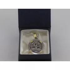 Medalla En Plata 925 Y Oro 18k Árbol De La Vida 3 Cm