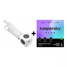 Multitoma Cubo De 3.0mts Gris Usb + Antivirus Kaspersky Plus