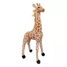 Girafa De Pelúcia Realista Grande 80cm Safari Articulada