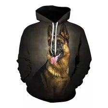 Sudadera Con Capucha Con Estampado 3d De Perro Pastor Alemán