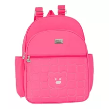 Bolsa Bebê Maternidade Mochila G Urso Menina Menino Passeio Cor Pink