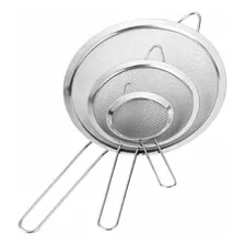 Kit Com 3 Peneiras Coador Aço Inox Utensílios Cozinha Grande