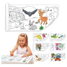 Rollo Papel Adhesivo Con Dibujos Para Colorear Niños 3metros