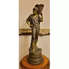 Figura Escultura Francesa 57cm Numerada Joven Cosecha Año 20