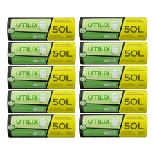 10 Pacotes Saco De Lixo Utilix Dover Roll Preto 50l 30un