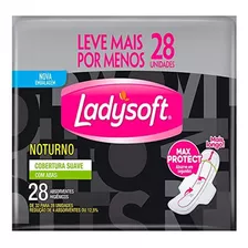 Absorvente Ladysoft Suave Noturno Com Abas 28 Unidades Leve 