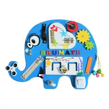 Tablero Sensorial Panel Didactico Montessori Elefante Azul