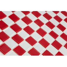 Pastilha De Vidro Coloré 30x30 Vermelho E Branco - Mix 15