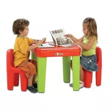 Sillas Bancos X2 + Mesa Mesita Infantil Int O Ext Rotoys 