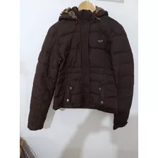 Hollister Campera Pluma, Capucha Desmontable Mujer Importada