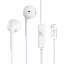 Audífonos In-ear Manos Libres Alámbrico Tipo Usb C Aut124 Color Blanco