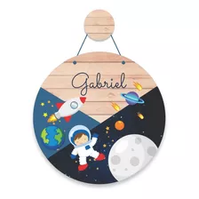 Porta Maternidade Enfeite Menino Bebê Astronauta Infantil