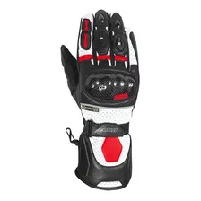 Guante Moto Mujer Largo Cuero Atrox Ce4312al Negro Rojo