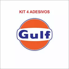 Kit 4 Adesivos Logo Gulf Para Carro C/ 25cm E 42cm Cor Colorido