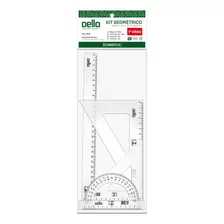 Kit Geométrico Desenho 1º Grau Linha Econômica Dello-04 Pçs