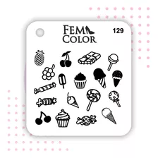 Placa De Stamping Acrilico Candy Lefemme Flores Mod.129