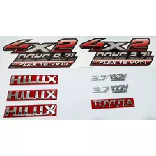 Kit Emblemas Toyota Hilux 2.7 Flex 16 Vvti 10 