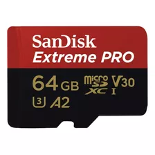 Cartão De Memória 64gb Sandisk 170mb/s Uhs-i V30 U3 A2