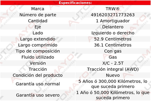 1 - Amortiguador Gas Del Izq/der Trw Xc70 Volvo 03-07 Foto 2