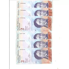 Billetes De 2 Bolívares Capicuas Y Seguidillas