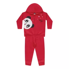 Conjunto Moletom Bebê Menina Panda Gigante