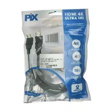 Cabo Hdmi Ultra Hd 4k 2 Metros 018-2222 Arc Dts-hd Pix