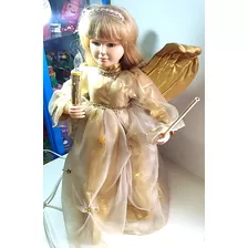 Boneca Anjo Natal Antigo Eletrônica Raríssima 