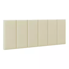 Cabeceira Painel Estofada Cama Casal 1,40 Itália Areia Suede