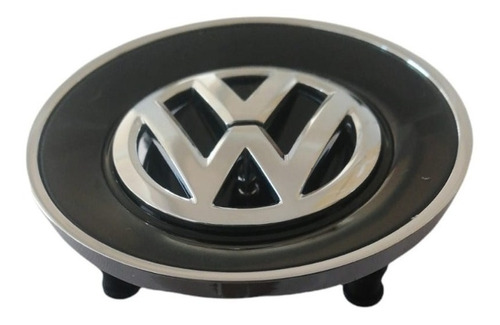 Emblema Centro De Volante Volkswagen 6 Cm Negro Cromo Foto 6