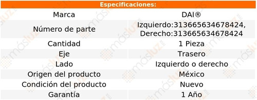 (1) Base Amortiguador Tra Izq O Der Suzuki Esteem 95/01 Dai Foto 2