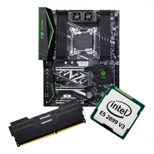 Kit Gamer Placa Mãe X99 Huananzhi F8 Xeon E5 2699 V3 32gb