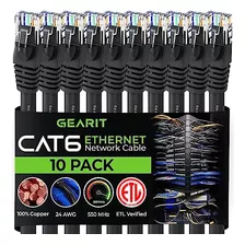 Gearit Cable Ethernet Cat 6 De 15 Pies (paquete De 10) - Cab