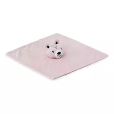 Naninha Bebê Infantil 35x35 Poliéster Cor Ursinho Rosa