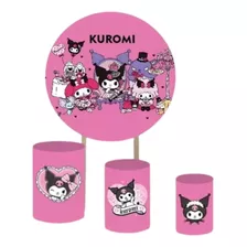 Kit Painel E Cilindros Sublimado Sanrio Hello Kitty, Kuromi