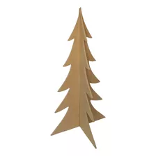 Arvore De Natal Em Mdf Cru Decoração Natalina Encaixe 66x24 Cor Marrom