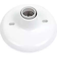 Plafon Sobrepor Diam 12cm Redondo Termoplastico 100w E27 Bc Cor Branco