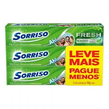 Creme Dental Sorriso Fresh Hortelã Explosion 90g 3 Unid