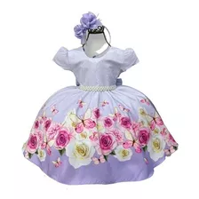 Vestido Infantil Jardim Encantado Borboletas Luxo Princesa