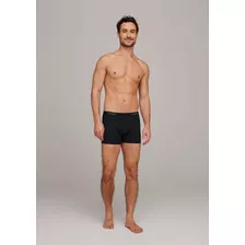 Kit 2 Cuecas Boxer Algodão Hering Com Elástico 77r1 Preto