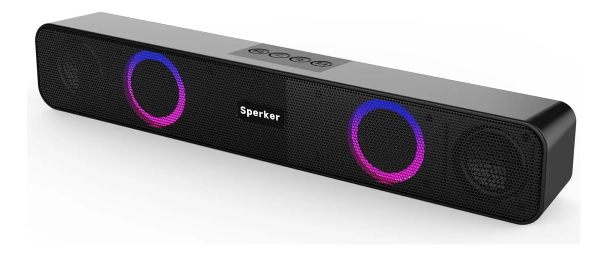 Barra De Sonido Bluetooth Multifunción Pc-tv Auxiliar 10w Negro