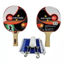 Kit Ping Pong Tenis Mesa Miyagi Set Raquetas Pelotas Malla
