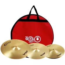 Kit Prato Bateria Orion Twister Twr75 Set 13 16 18 Com Bag