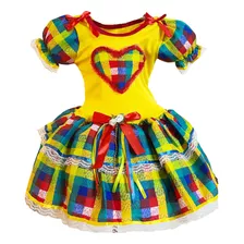 Vestido Festa Junina Quadrilha Infantil Moderno Escola Luxo