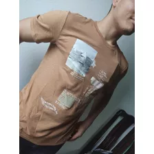 Camisa Estampada Maron Caramelo Dzarm