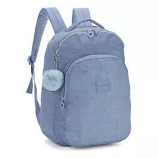 Mochila De Costas Escolar Up4you Crinkle Com Chaveiro Pompom