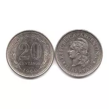 Moneda Argentina 20 Centavos Año 1960 Excelente